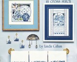 Blue &amp; White Afghan Ship Windmill Oriental Plate Placemat Cross Stitch P... - £10.38 GBP