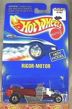 1992 Vintage Hot Wheels Blue Card Collector #247 RIGOR MOTOR Red w/Chrom... - $10.00