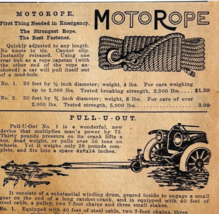 1917 Motorope Auto Tow Line Ropes Advertisement Chas Miller Automobilia ... - $372.19 MXN
