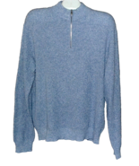 Peter Millar Blue  White Men&#39;s Knitted Zipper Sweater Size L - £93.43 GBP