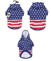 Dog Hoodies Distressed American Flag Look Red White &amp; Blue USA Stars &amp; Stripes(x - £21.17 GBP