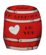 1930&#39;s Valentines Day Card &quot;I&#39;m banking on you...you draw my interest&quot; - $7.99