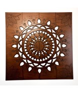 Hand Carved Wooden Wall Art - Large Room Decorative Mandala Brown Panel ... - €381,62 EUR