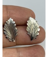 Vintage Sterling Silver Leaf Earrings Signed STG - €27,94 EUR