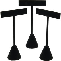 3 Black Velvet Earring T Stand Showcase Displays 4.75&quot; - £10.36 GBP