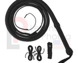 Real Nylon Para-cord BULL WHIP  12 Feet Long Black 16 Plaits Indiana Jon... - $91.15
