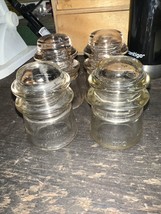 Lot of 4 Vintage Clear Glass Dome Insulator Number 9 Whitall Tatum - £14.38 GBP