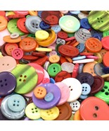 50 Resin Buttons Colorful Rainbows Jewelry Making Sewing Supplies Assort... - $10.01 CAD