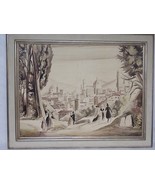 DECORATIVE VINTAGE ANTIQUE ITALIAN WATERCOLOR PAINTING SIGNED R. MARMAIOLI - $148.50