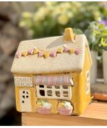 Ceramic Yellow Village Card Shop Candle Holder - $21.99