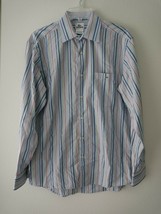 Lacoste Mens Multi Color Striped Dress Shirt Size 40 Medium Made in Romania - £18.92 GBP