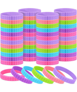 Building Block Bracelets for Kids 6 Color Stretchy Rubber Bracelets Wris... - £13.06 GBP