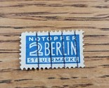 Germany Stamp Berlin Notopfer Steuermarke Used Blue - £0.74 GBP