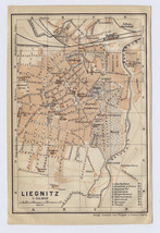 1914 Antique Map Of Liegnitz Legnica City Schlesien Silesia / Poland Germany - £22.79 GBP