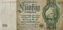 GERMANY 50 MARK REICHSBANKNOTE 1933 VERY RARE NO RESERVE - £11.68 GBP