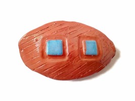 Handmade ceramic Hair Clip For Women, Red And Blue Large Hair Barrette For Her - £20.69 GBP