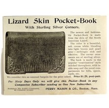 Lizard Skin Pocket Book Wallet 1894 Advertisement Victorian Fashion ADBN1bbb - £15.79 GBP