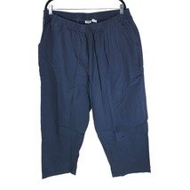Only Necessities Cotton Blend Chino Pants Pull On Elastic Waist Navy Blue 24WP - £11.51 GBP