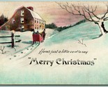 Horse and Sleigh Through Snow Merry Christmas 1916 DB Postcard F7 - $3.91
