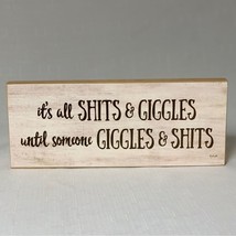 Sh**s and Giggles Home Decor Sign Wooden Wall Hanging Placard Art Beach office - £27.07 GBP