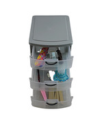 3 Drawer Plastic Desktop Organizer Gray - Makeup, Crafts, Office Storage - $12.95