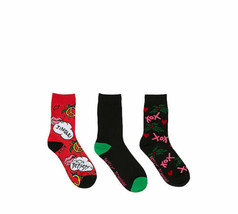 Betsey Johnson 3 Pair Christmas Holiday Jingle Crew Socks Gift Size 5-10 - £14.18 GBP