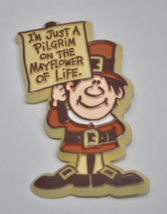Vintage Hallmark I&#39;m Just a Pilgrim on the Mayflower of Life Pinback Pin... - $14.84