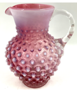 Vintage Fenton Art Glass Pink Purple Opalescent Hobnail 6&quot; Pitcher Jug R... - £70.38 GBP