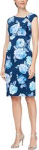 New Slny Navy Blue Floral Embellished Empire Waist Sheath Dress Size 16 $79 - £50.96 GBP