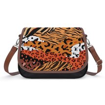 Mondxflaur Tiger Animal Print Messenger Bag for Women PU Leather Crossbody Bag - £21.64 GBP