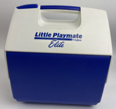 Little Playmate &quot; Elite &quot; Blue White Flip Top Lunch Personal Cooler By Igloo VGC - £26.46 GBP
