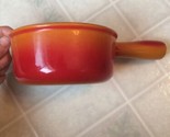 Vintage DESCOWARE Orange Red Flame Enamelware #14  Sauce Pan Belgium No lid - $22.09