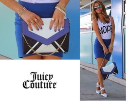 JUICY COUTURE SOPHIA CLUTCH bag NEW $148 LEATHER - $1,720.84 MXN