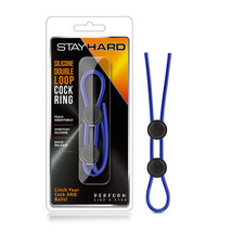 Blush Stay Hard Silicone Double Loop Lasso/Bolo Cockring Blue - £15.14 GBP