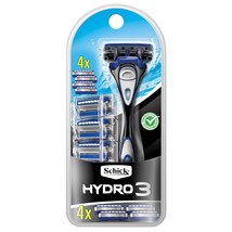 Schick Hydro 3 Razor for Men Value Pack with 4 Razor Blade Refills - £21.57 GBP