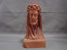 Hand Carved Olive Wood Bust of Jesus from Holy Land- 5 Inches Tall - £17.37 GBP