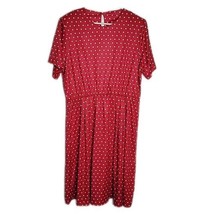 Anthony Richards Elastic Waist Midi Tea Dress ~ Sz 20W ~ Red ~ White Dots - £31.85 GBP