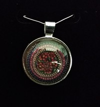 Design 33 Polish necklace or pierced earrings Pendant w/ Glass Cabochon Silver   - £3.42 GBP