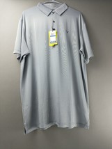 Callaway Shirt Mens size XL Perry Ellis Gray Stripe Short Sleeve Polo NWT - £19.50 GBP