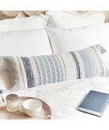 Coastal Blue Decorative Lumbar Pillow Cover 14X36 Boho Long Body Pillow ... - $82.17 CAD