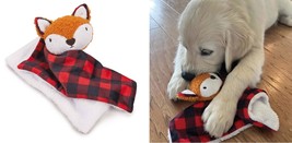 PUREPET Puppy Blanket Buffalo Plaid Checkered Holiday Fox Cute Soft Squeaker Dog - £13.16 GBP+