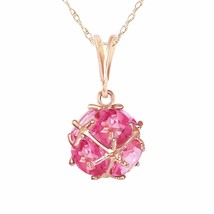 3.70 Carat 14K Rose Gold Pink Topaz Necklace Gemstone Limited Edition 14&quot;-24&quot; - £317.09 GBP