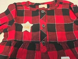 Jumping Beans Flannel Dress Size 18M Long Sleeve Soft NWT Red And Black Plaid - £10.51 GBP