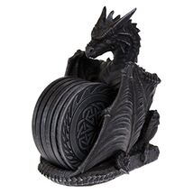 Dark Dragon Table Coasters Set Sculpture Cool Finish - $45.98