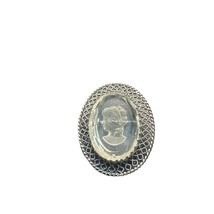 Vintage Whiting &amp; Davis Intaglio Clear Glass Cameo Reverse Carved Brooch... - $69.29
