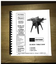 Sears Craftsman  Table Saw Manual Model # 113.298032 - £12.60 GBP