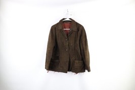 Vintage 50s Streetwear Womens Medium Thrashed Suede Leather Jacket Brown AS IS - £62.26 GBP