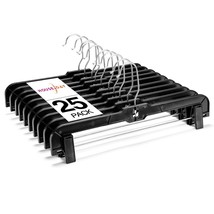 25 Pack Pants Hangers With Clips, 14 Inch Skirt Hangers 360-Rotating Swi... - $47.99