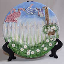 Yankee Candle Jar Candle Plate Laundry Day Spring Summer Clothes Line Scene - $8.80