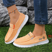 Raw Edge Round Toe Embroidery Flat Slip-Ons - $54.77 CAD